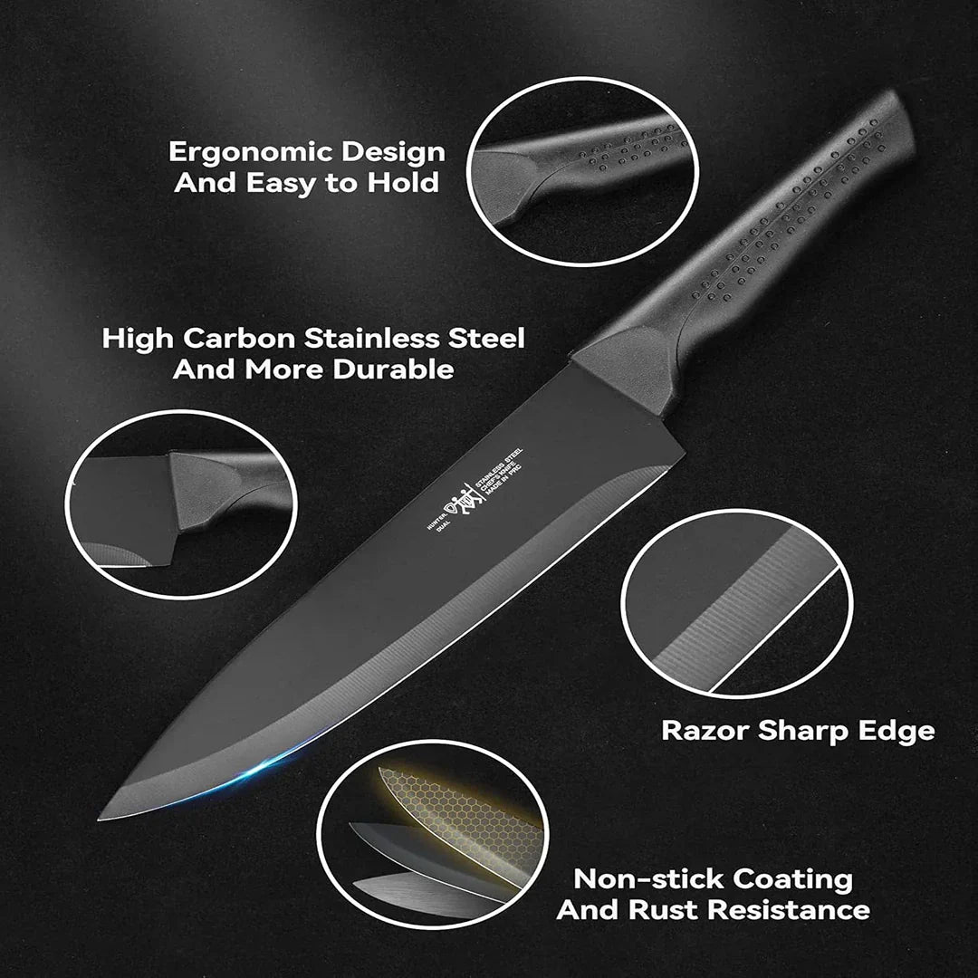 15-Piece Self-Sharpening Knife Set – Black