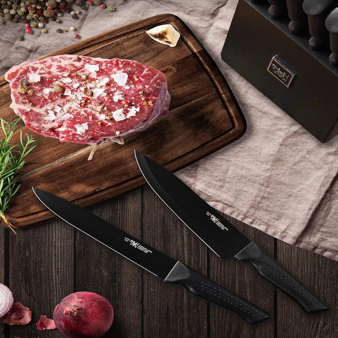 15-Piece Self-Sharpening Knife Set – Black