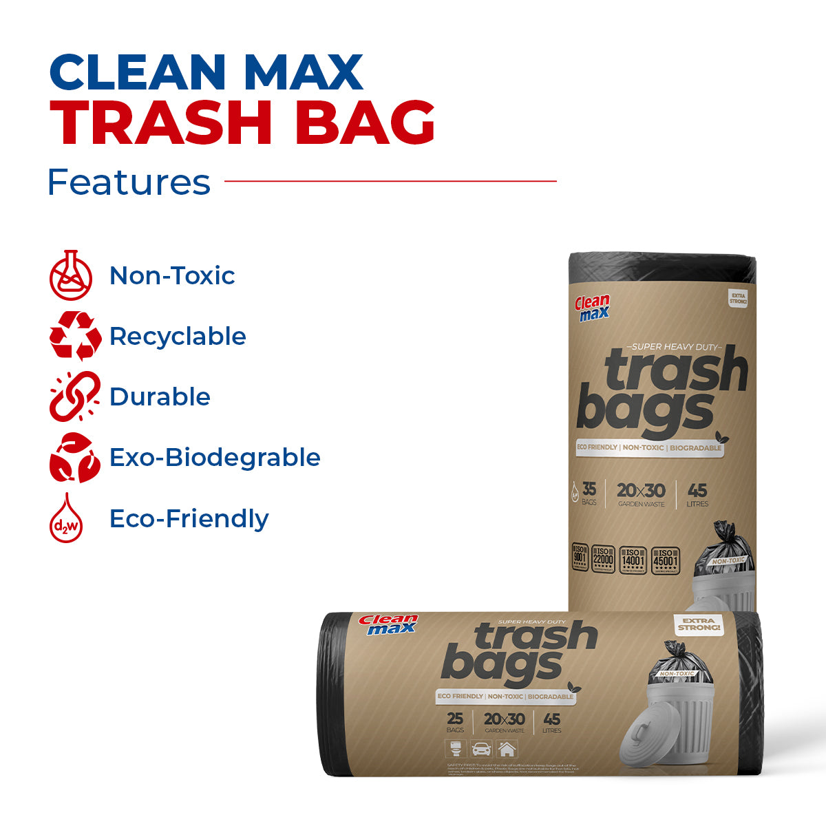 Clean Max Super Heavy Duty Trash Bags